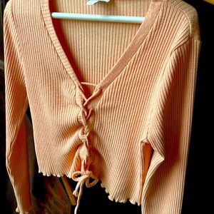 TopShop Peach crop top sweater
